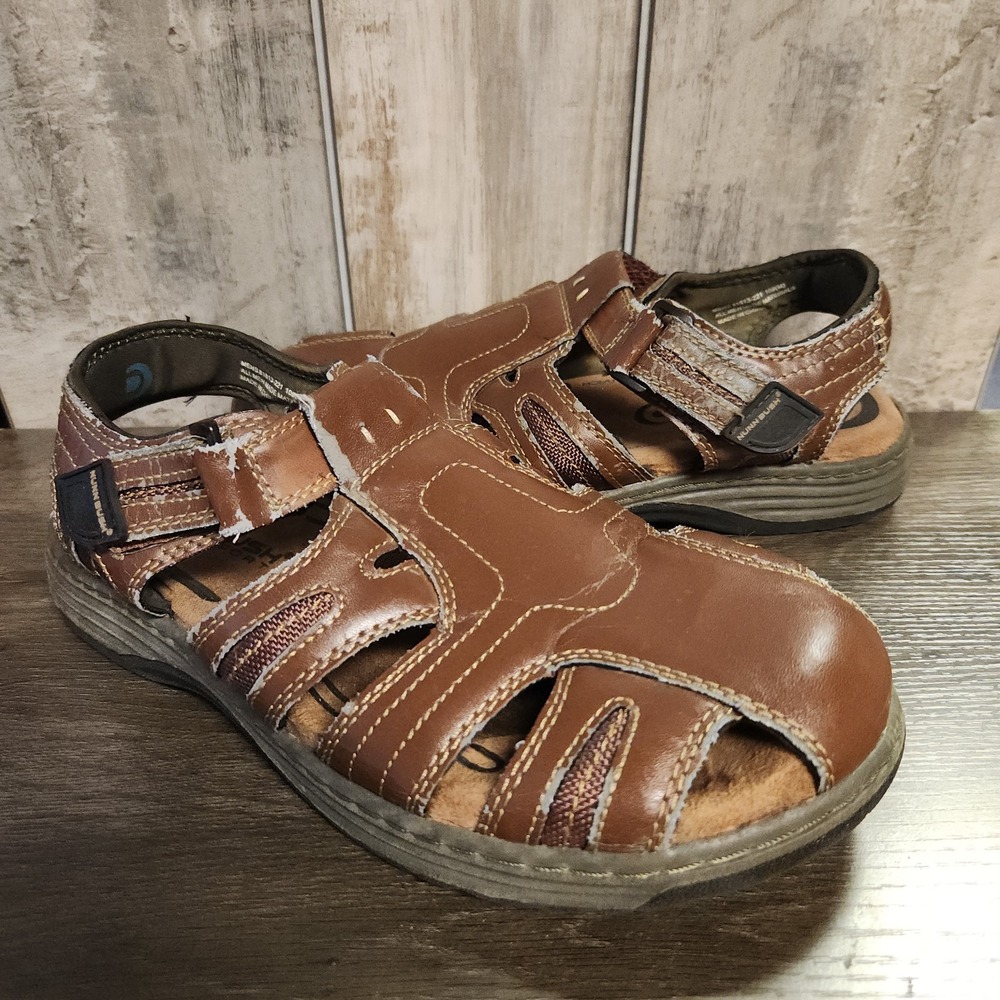 Nunn Bush Sandals Mens Size 10M Brown Leather Fisherman Adjustable Summer Y2K